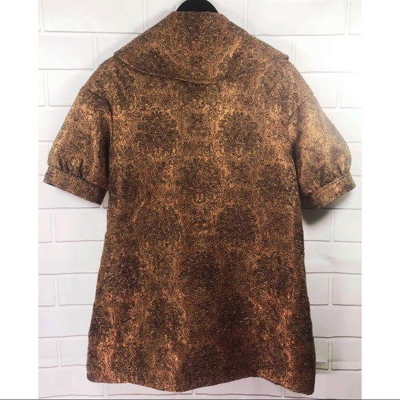 Chelsea & Theodore Shiny Short Sleeve Jacket Coat - Picture 5 of 8